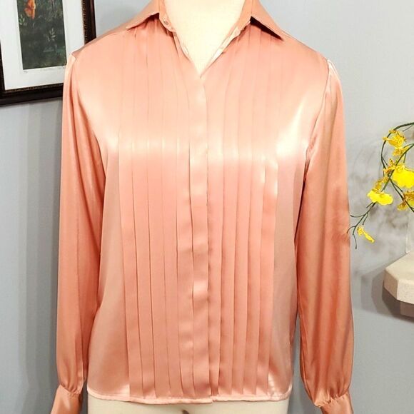 JH‎ Collectibles petite blush vintage blouse. SIZE 2. long sleeves. Excel… - Picture 1 of 11